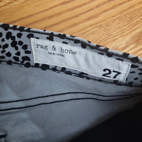 Rag & Bone Hana Gray High Rise velvet Cheetah Print Bootcut Crop Jeans Size 27 - Picture 5 of 7